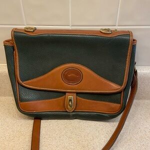 Vintage Dooney & Burke Leather Crossbody Bag - Green and Brown